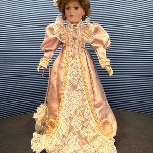 Elegant Pink and White Victorian Doll